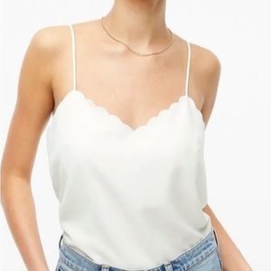 J. Crew Scalloped camisole, lined, size 10, like new, cream